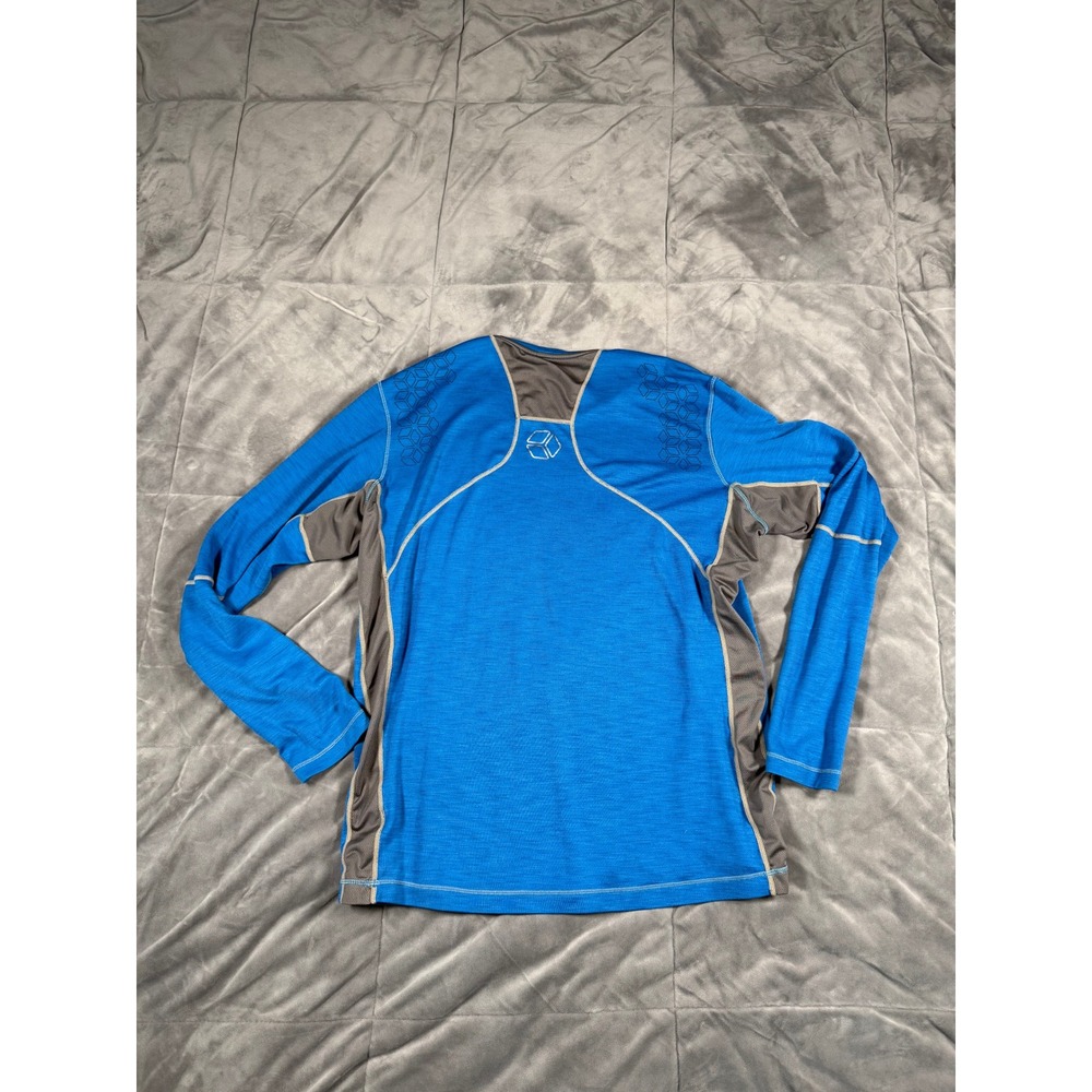 REI Co-op Mens Long Sleeve Base Layer Shirt Blue Grey Hiking Running Top Large - Picture 2 of 2